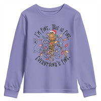 Marcus The Worm Christmas Meme Youth Sweatshirt I'm Fine Everything is Fine - Wonder Print Shop