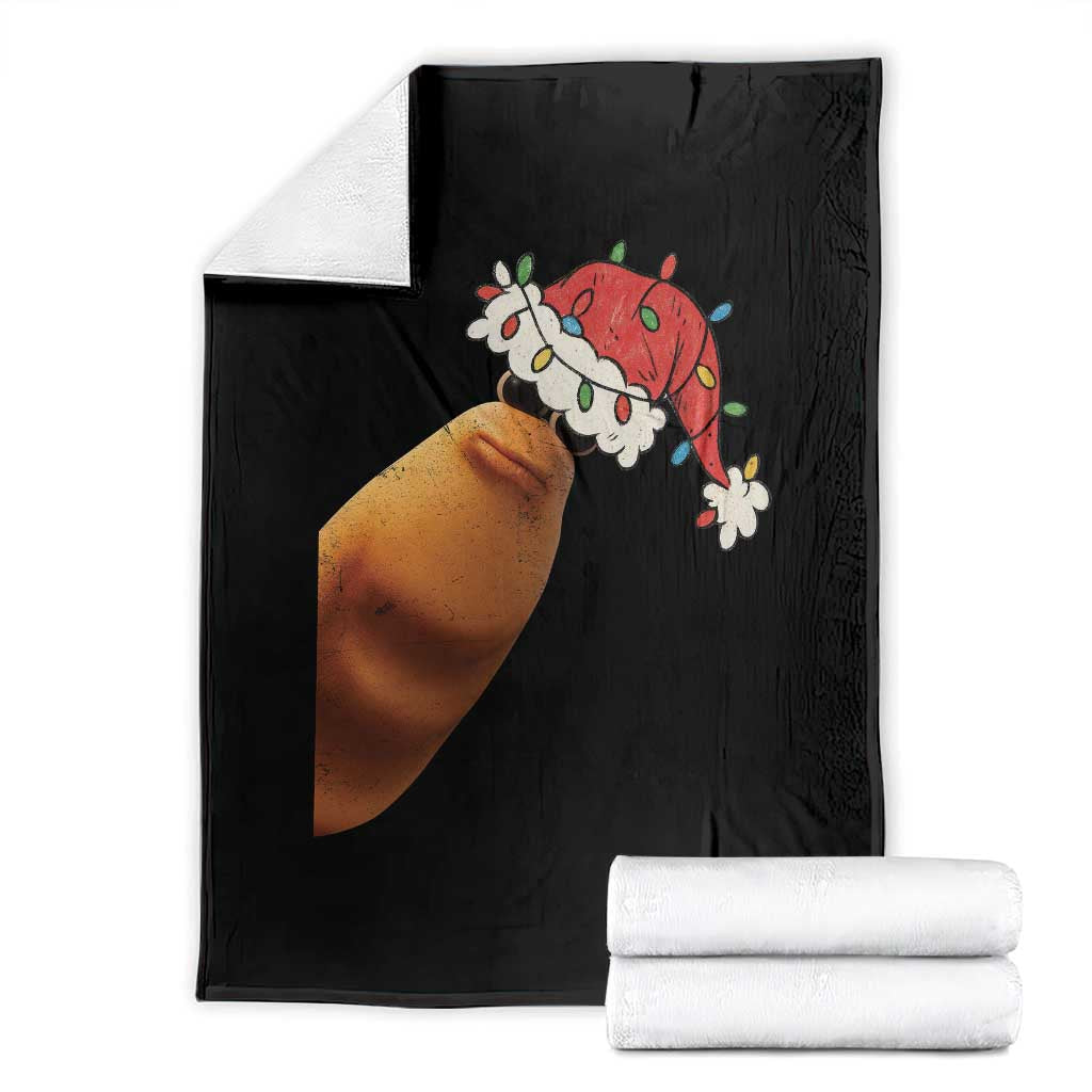 Marcus The Worm Christmas Throw Blanket Funny Internet Brainrot Meme - Wonder Print Shop