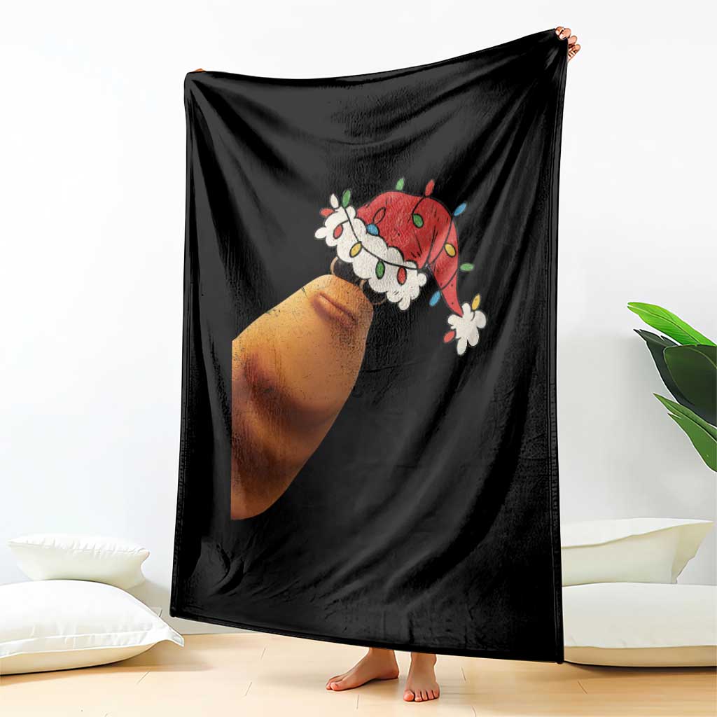 Marcus The Worm Christmas Throw Blanket Funny Internet Brainrot Meme - Wonder Print Shop
