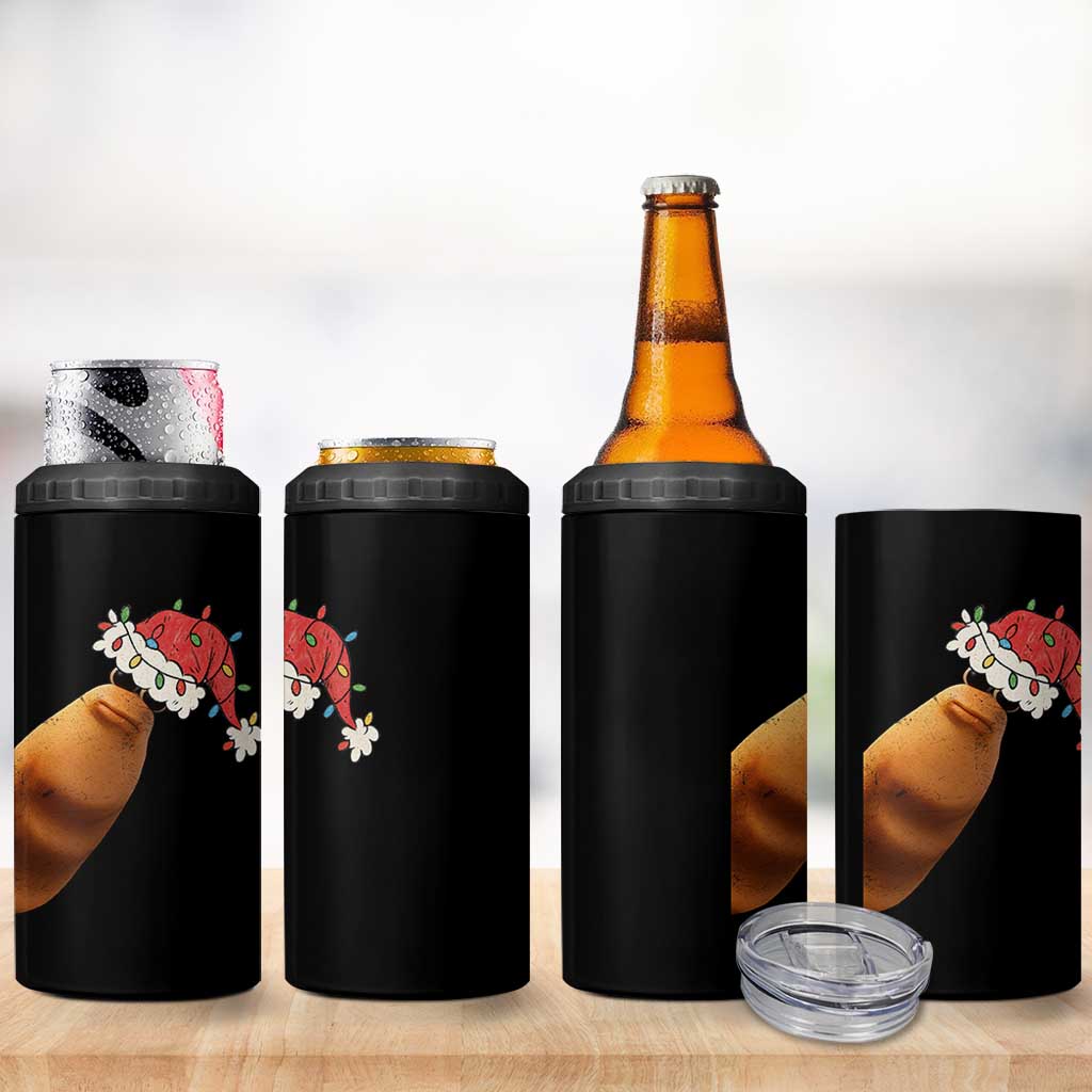 Marcus The Worm Christmas 4 in 1 Can Cooler Tumbler Funny Internet Brainrot Meme - Wonder Print Shop
