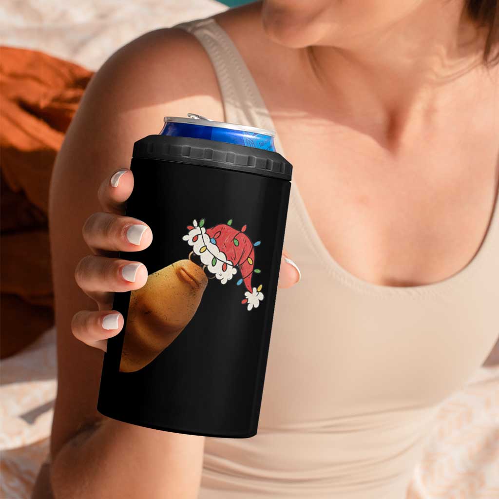 Marcus The Worm Christmas 4 in 1 Can Cooler Tumbler Funny Internet Brainrot Meme - Wonder Print Shop