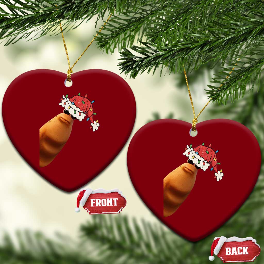 Marcus The Worm Christmas Ceramic Ornament Funny Internet Brainrot Meme - Wonder Print Shop