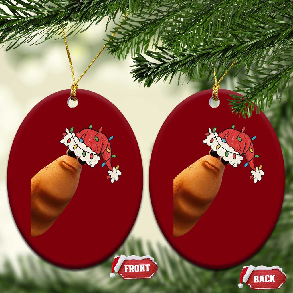 Marcus The Worm Christmas Ceramic Ornament Funny Internet Brainrot Meme - Wonder Print Shop