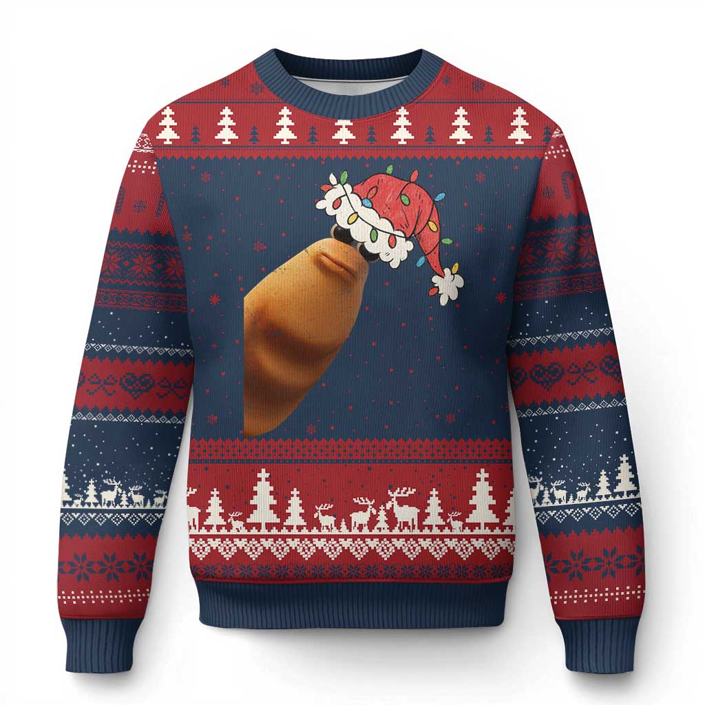 Marcus The Worm Xmas Ugly Christmas Sweater Funny Internet Brainrot Meme - Wonder Print Shop