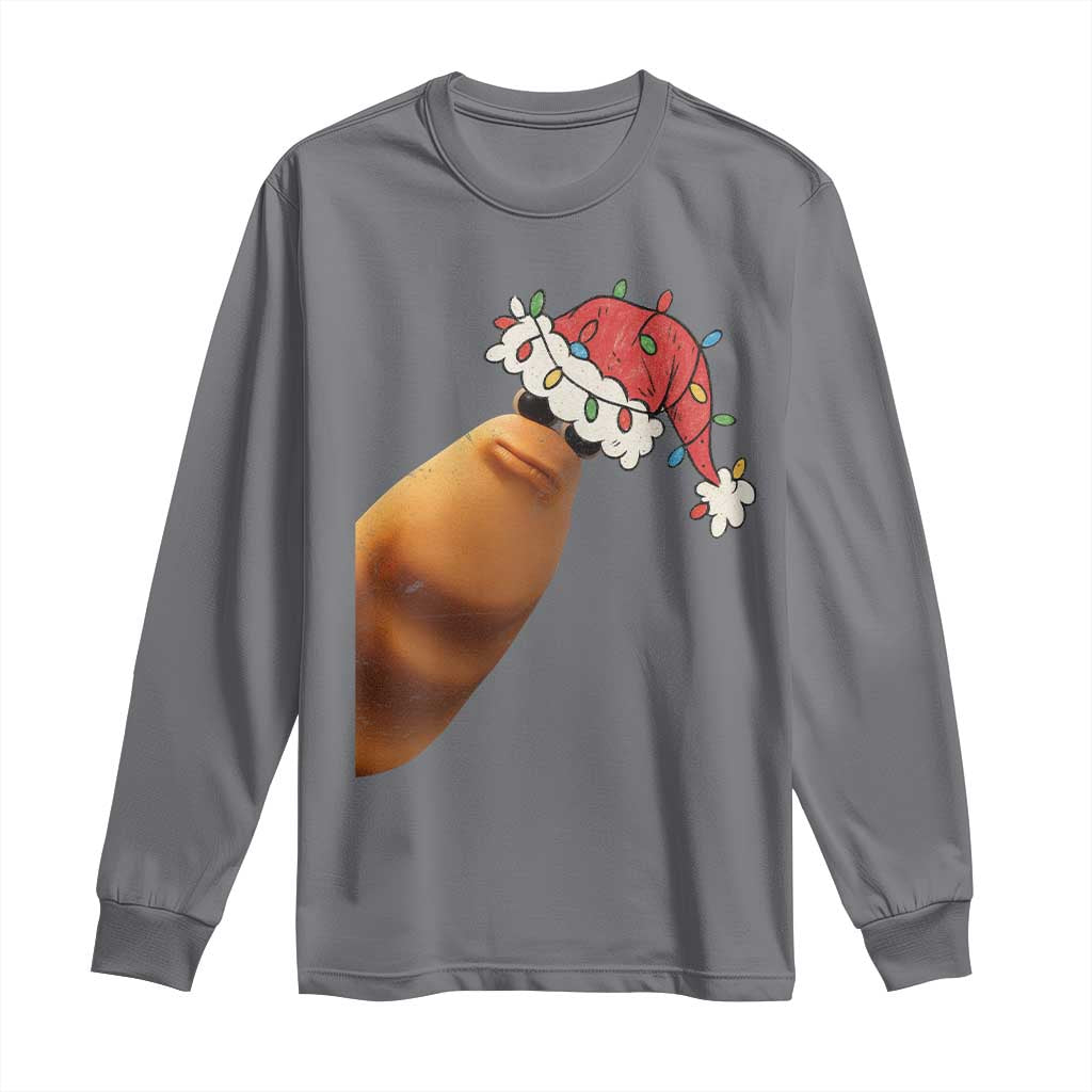 Marcus The Worm Christmas Long Sleeve Shirt Funny Internet Brainrot Meme - Wonder Print Shop