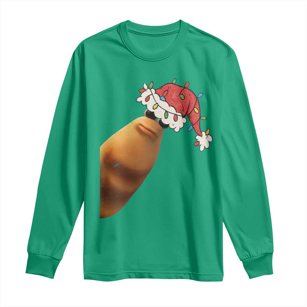 Marcus The Worm Christmas Long Sleeve Shirt Funny Internet Brainrot Meme - Wonder Print Shop
