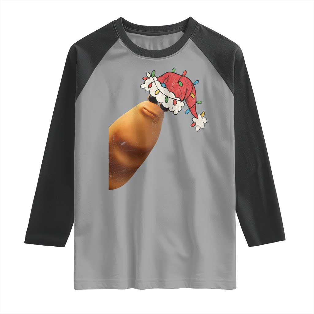 Marcus The Worm Christmas Raglan Shirt Funny Internet Brainrot Meme - Wonder Print Shop