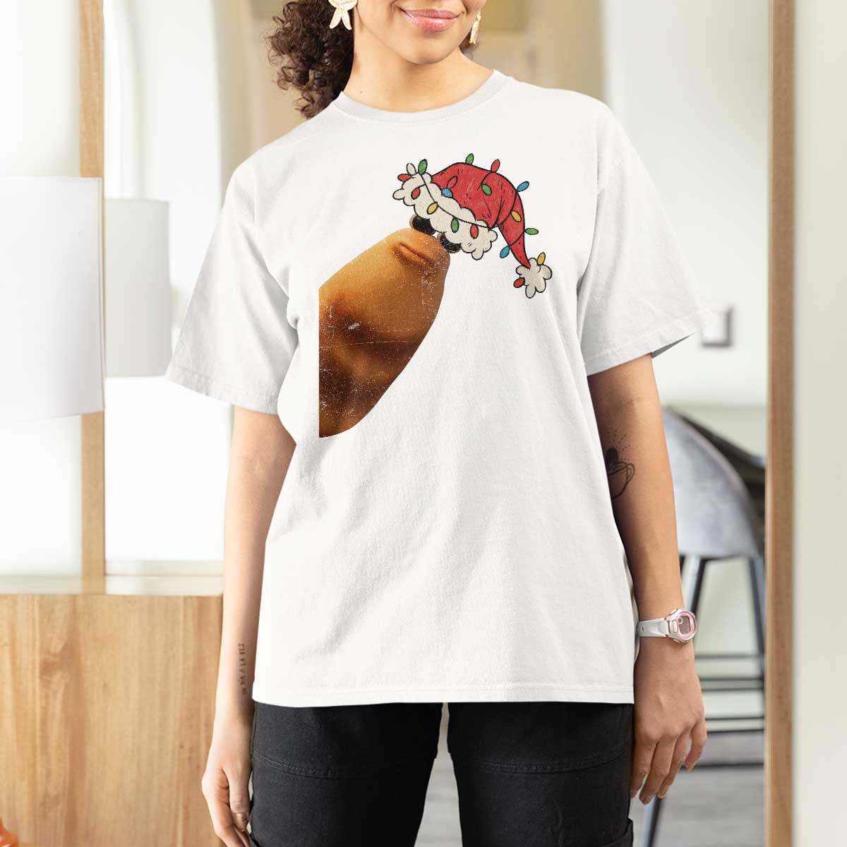 Marcus The Worm Christmas T Shirt For Women Funny Internet Brainrot Meme - Wonder Print Shop