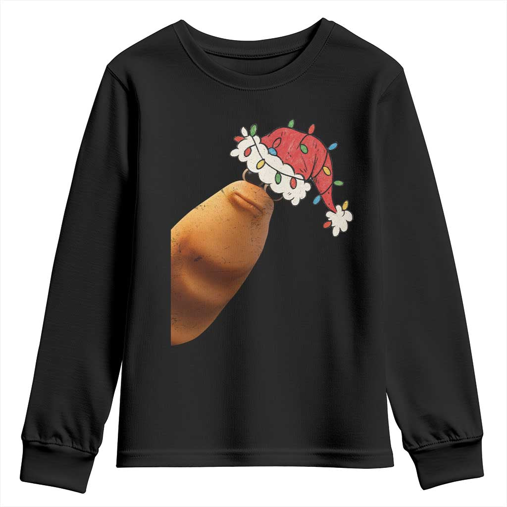 Marcus The Worm Christmas Youth Sweatshirt Funny Internet Brainrot Meme - Wonder Print Shop