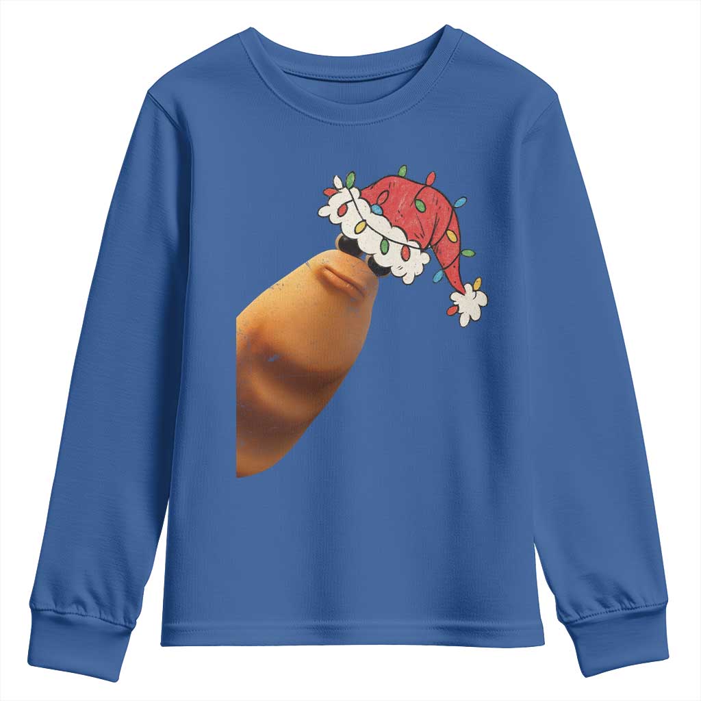 Marcus The Worm Christmas Youth Sweatshirt Funny Internet Brainrot Meme - Wonder Print Shop