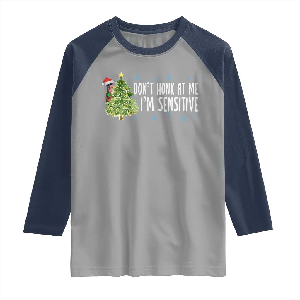 Christmas Marcus The Worm Raglan Shirt Dont Honk At Me Im Sensitive Funny Brainrot Meme - Wonder Print Shop