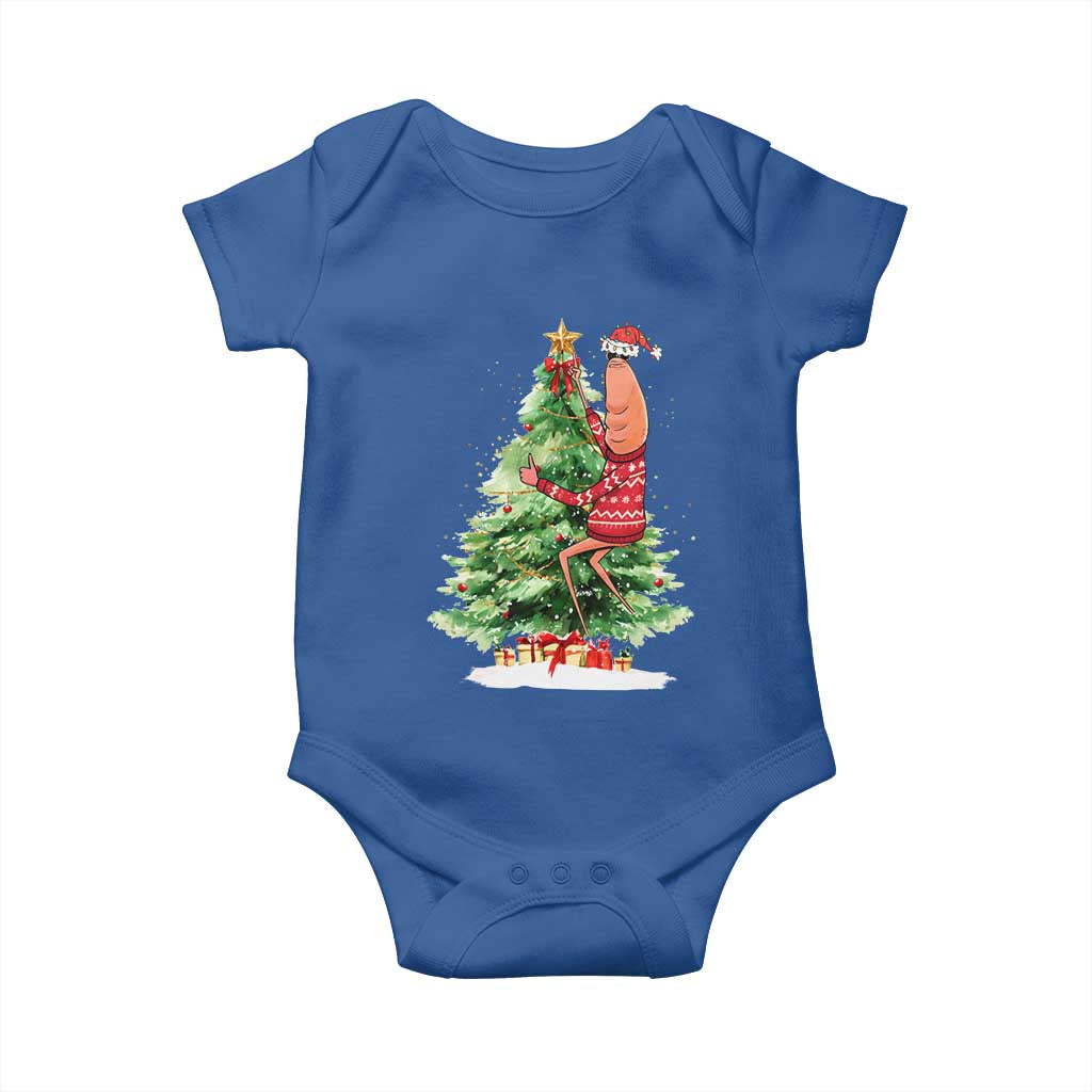 Marcus The Worm Christmas Baby Onesie Funny Brain Rot Meme - Wonder Print Shop