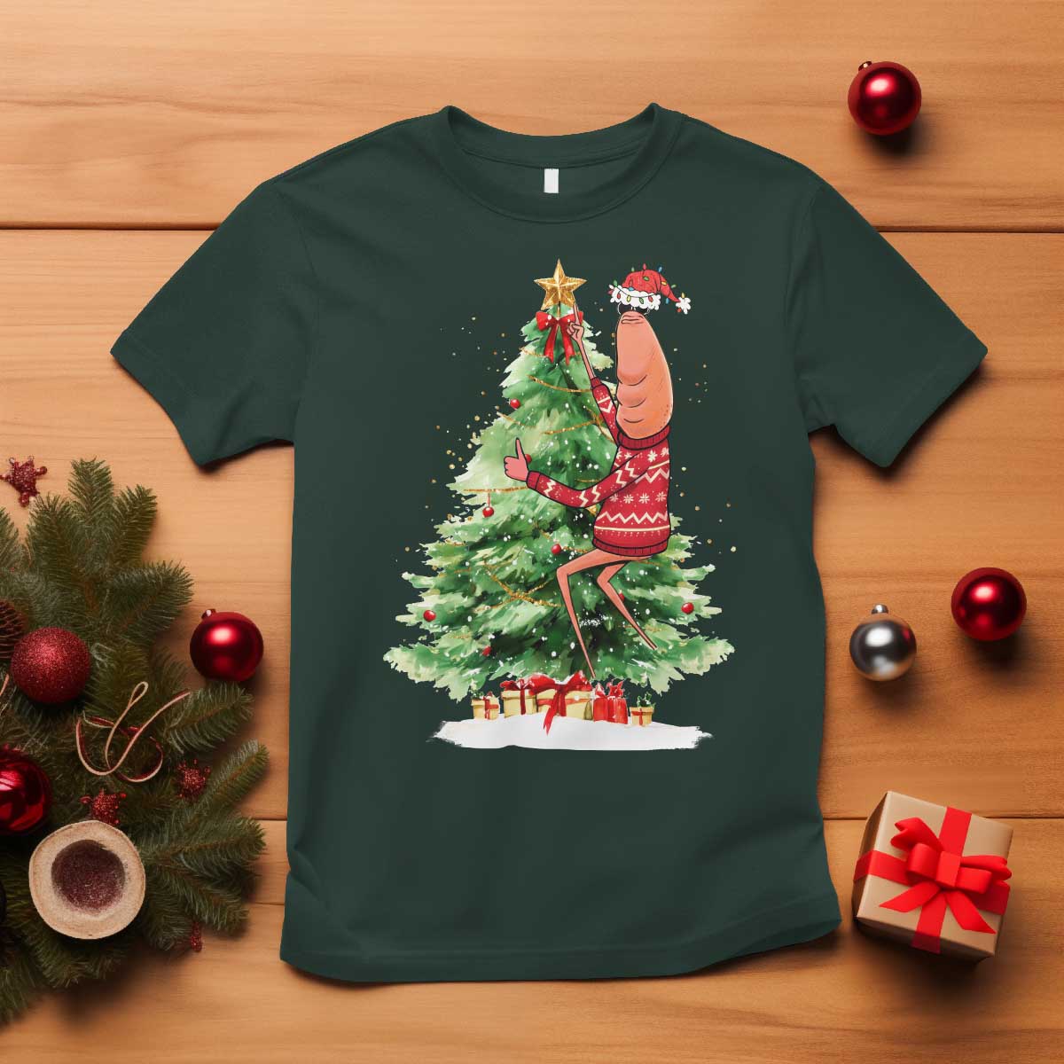 Marcus The Worm Christmas T Shirt Funny Brain Rot Meme - Wonder Print Shop