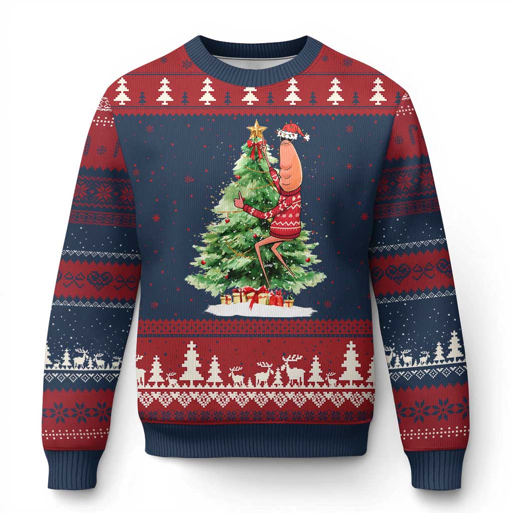 Marcus The Worm Xmas Ugly Christmas Sweater Funny Brain Rot Meme - Wonder Print Shop