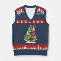 Marcus The Worm Xmas V-Neck Knit Sweater Vest Funny Brain Rot Meme - Wonder Print Shop