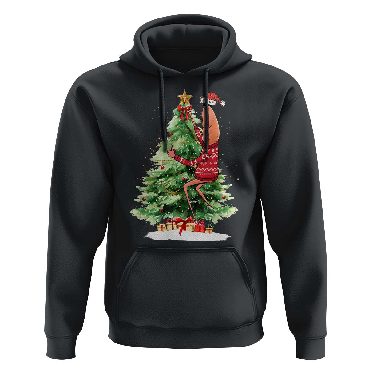 Marcus The Worm Christmas Hoodie Funny Brain Rot Meme - Wonder Print Shop