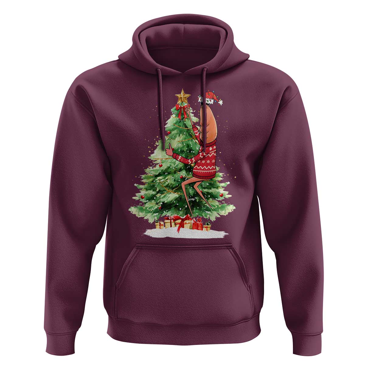 Marcus The Worm Christmas Hoodie Funny Brain Rot Meme - Wonder Print Shop
