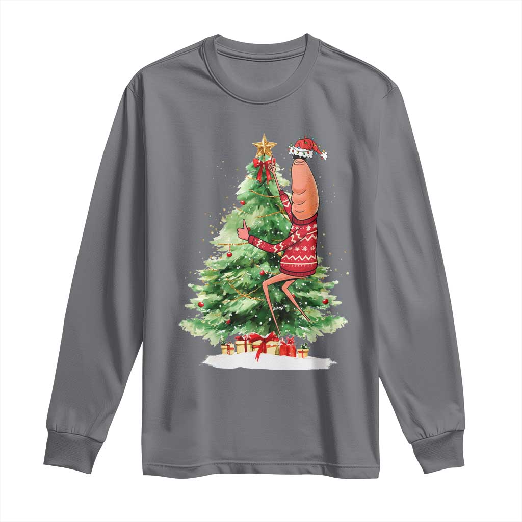 Marcus The Worm Christmas Long Sleeve Shirt Funny Brain Rot Meme - Wonder Print Shop