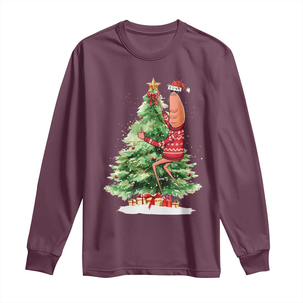 Marcus The Worm Christmas Long Sleeve Shirt Funny Brain Rot Meme - Wonder Print Shop