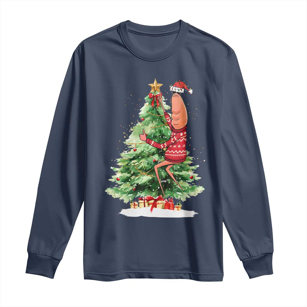 Marcus The Worm Christmas Long Sleeve Shirt Funny Brain Rot Meme - Wonder Print Shop