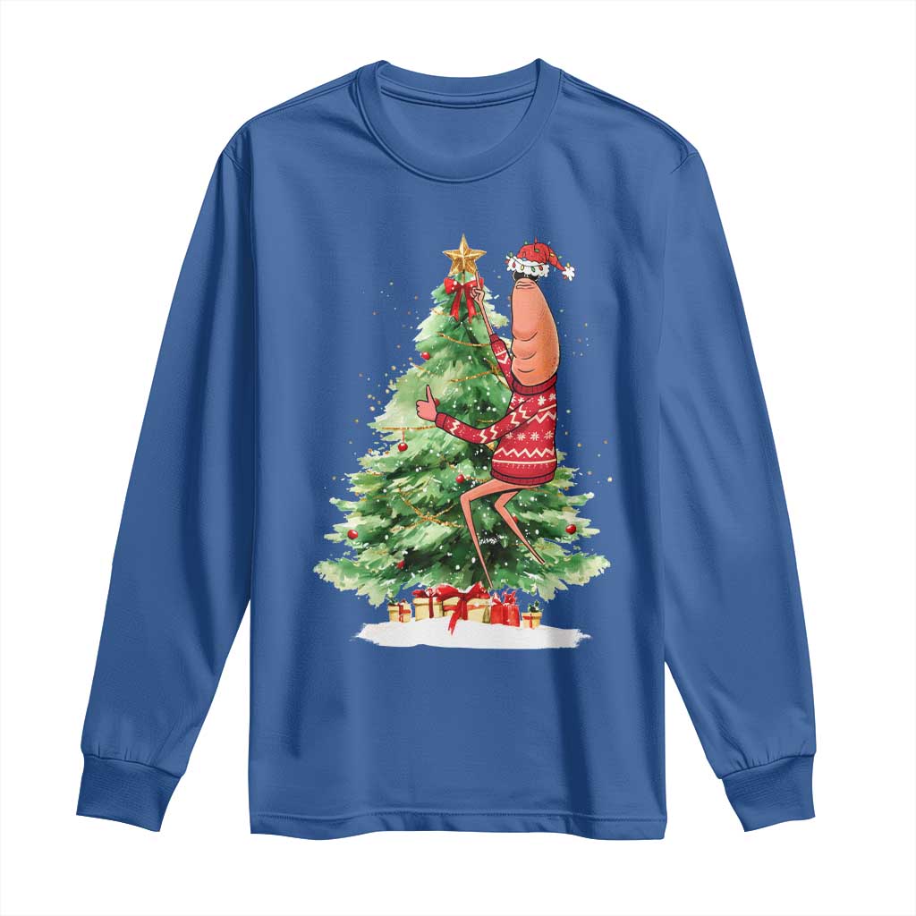 Marcus The Worm Christmas Long Sleeve Shirt Funny Brain Rot Meme - Wonder Print Shop