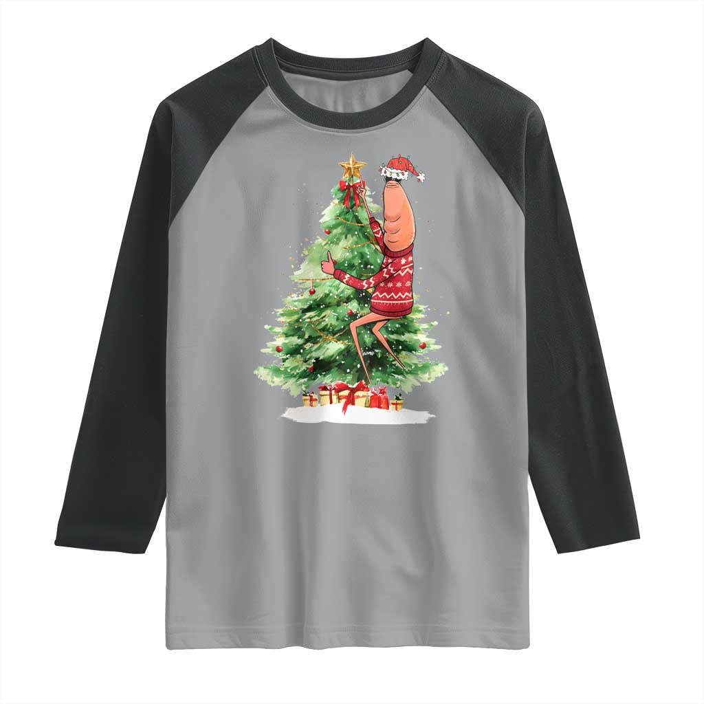 Marcus The Worm Christmas Raglan Shirt Funny Brain Rot Meme - Wonder Print Shop