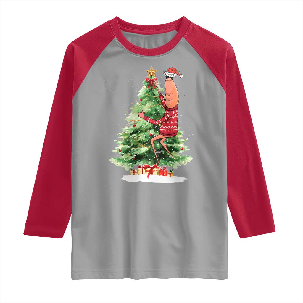 Marcus The Worm Christmas Raglan Shirt Funny Brain Rot Meme - Wonder Print Shop