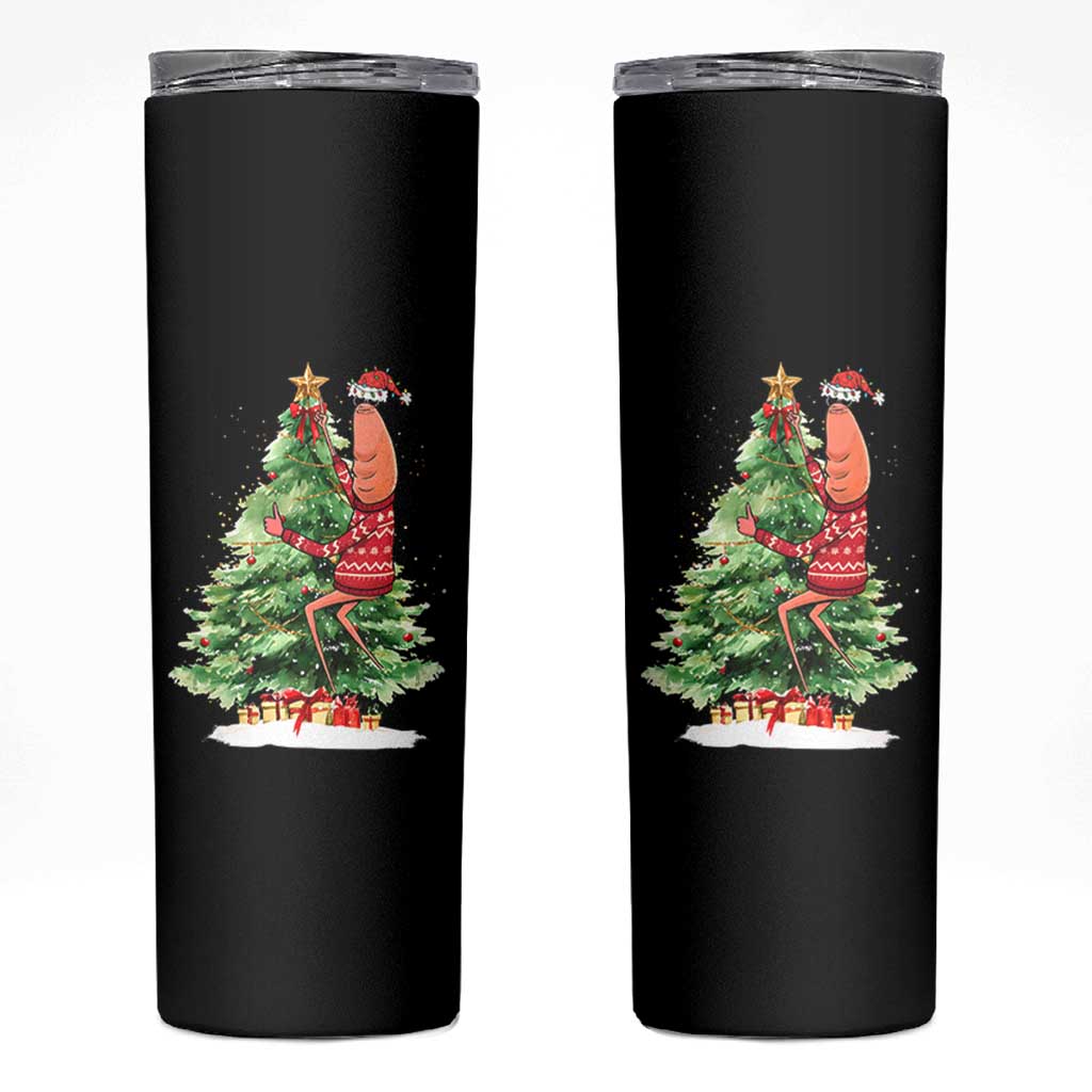 Marcus The Worm Christmas Skinny Tumbler Funny Brain Rot Meme - Wonder Print Shop