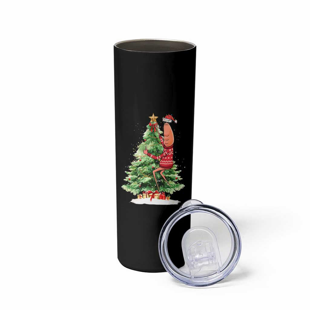 Marcus The Worm Christmas Skinny Tumbler Funny Brain Rot Meme - Wonder Print Shop
