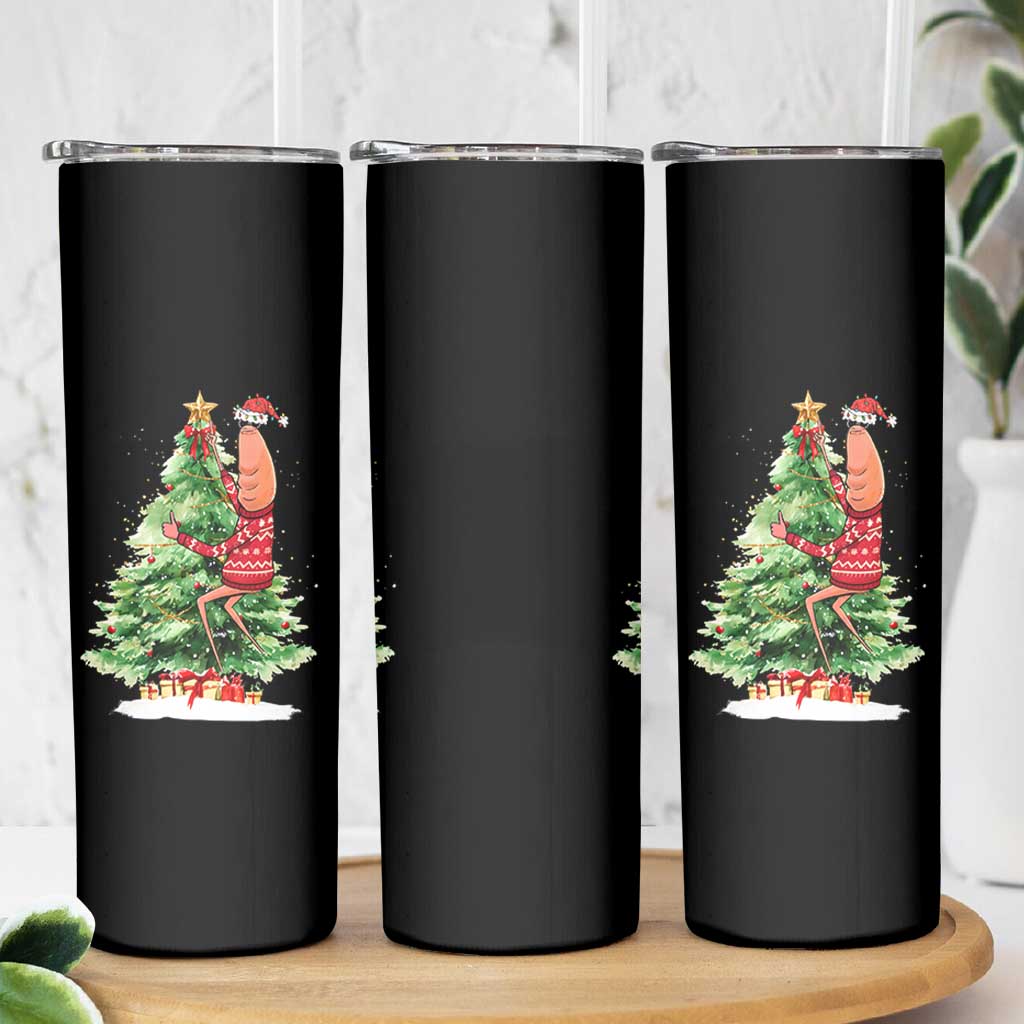 Marcus The Worm Christmas Skinny Tumbler Funny Brain Rot Meme - Wonder Print Shop