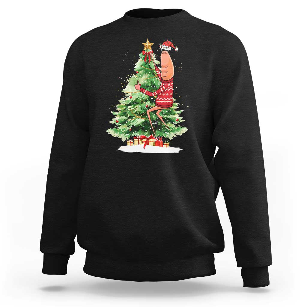 Marcus The Worm Christmas Sweatshirt Funny Brain Rot Meme - Wonder Print Shop
