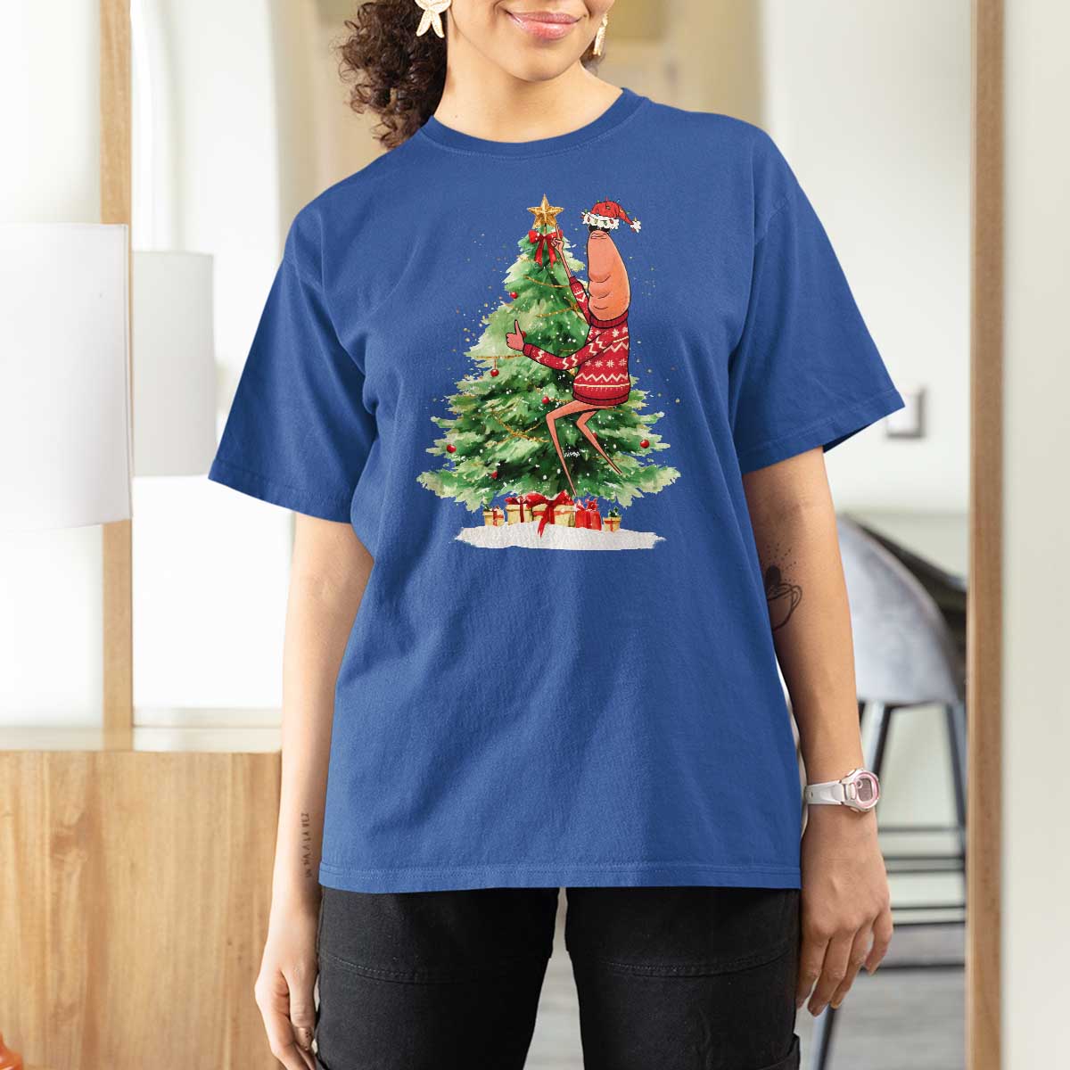 Marcus The Worm Christmas T Shirt For Women Funny Brain Rot Meme - Wonder Print Shop