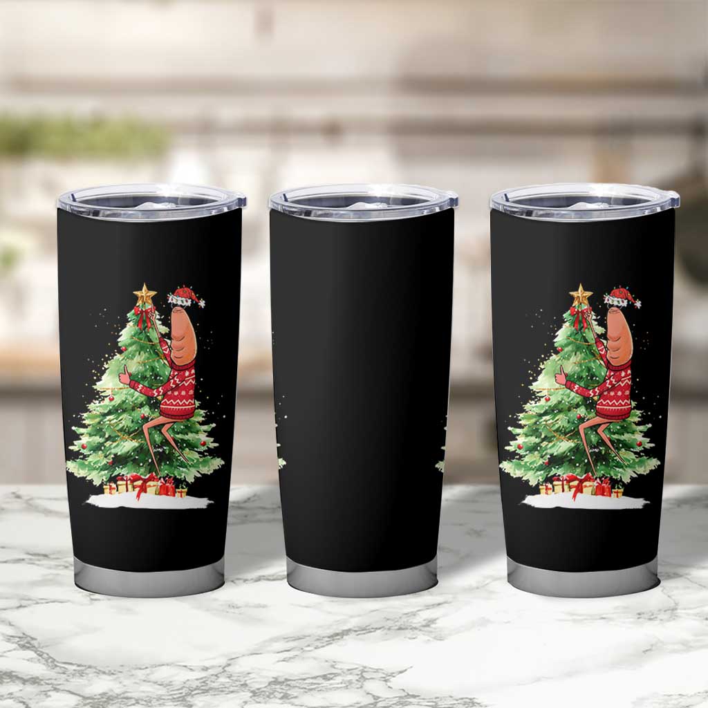 Marcus The Worm Christmas Tumbler Cup Funny Brain Rot Meme - Wonder Print Shop