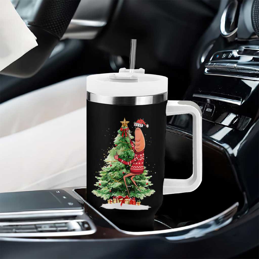 Marcus The Worm Christmas Tumbler With Handle Funny Brain Rot Meme - Wonder Print Shop