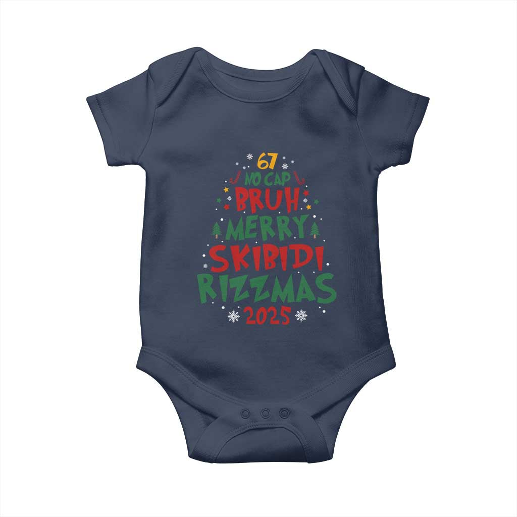 Funny Six Seven 67 Meme Christmas Tree Baby Onesie Funny 6 7 Bruh Gen Alpha Slang Viral Meme - Wonder Print Shop