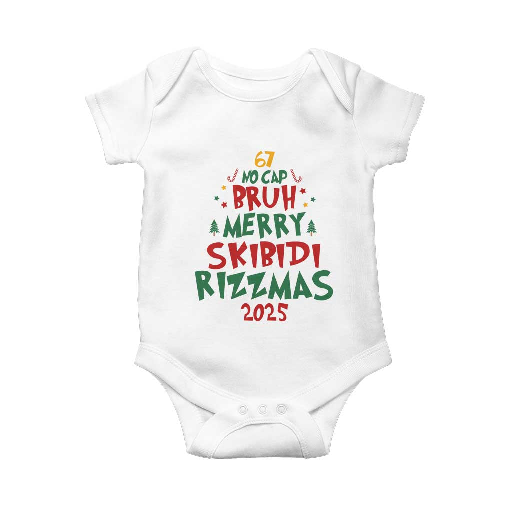 Funny Six Seven 67 Meme Christmas Tree Baby Onesie Funny 6 7 Bruh Gen Alpha Slang Viral Meme - Wonder Print Shop