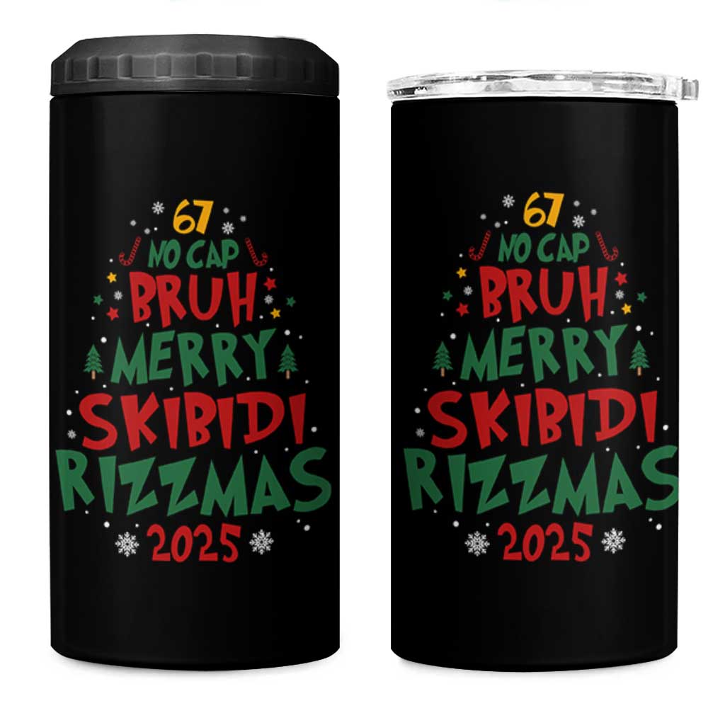 Funny Six Seven 67 Meme Christmas Tree 4 in 1 Can Cooler Tumbler Funny 6 7 Bruh Gen Alpha Slang Viral Meme - Wonder Print Shop