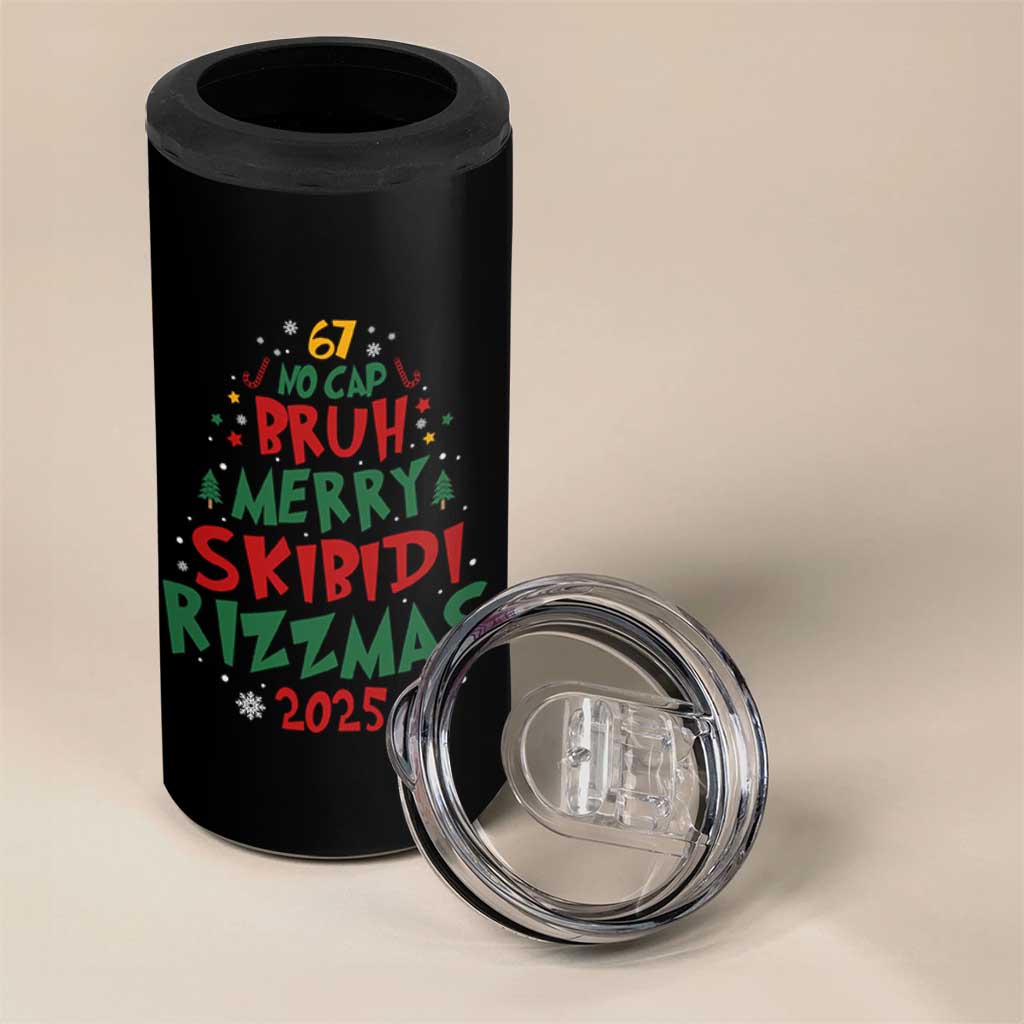 Funny Six Seven 67 Meme Christmas Tree 4 in 1 Can Cooler Tumbler Funny 6 7 Bruh Gen Alpha Slang Viral Meme - Wonder Print Shop