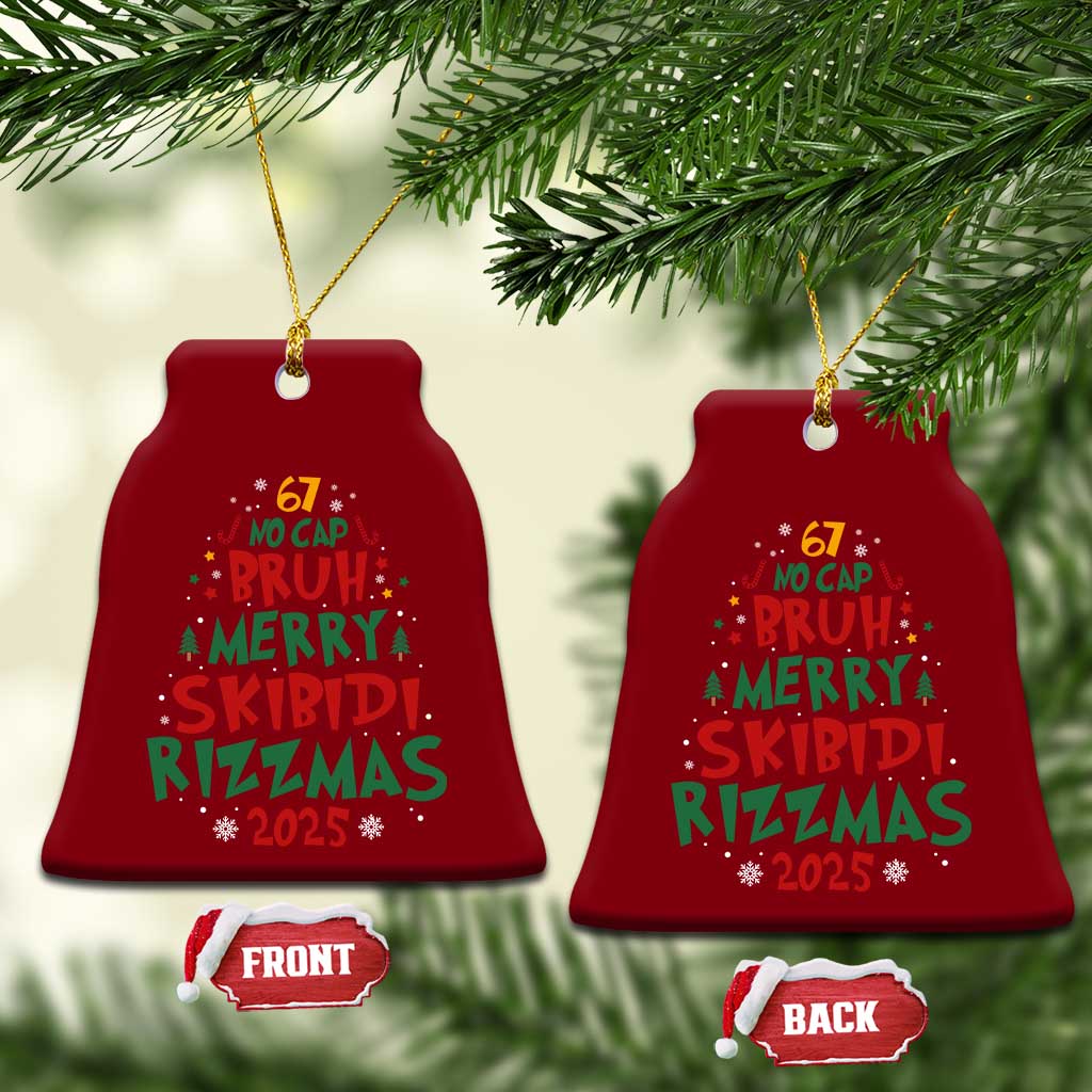 Funny Six Seven 67 Meme Christmas Tree Ceramic Ornament Funny 6 7 Bruh Gen Alpha Slang Viral Meme - Wonder Print Shop