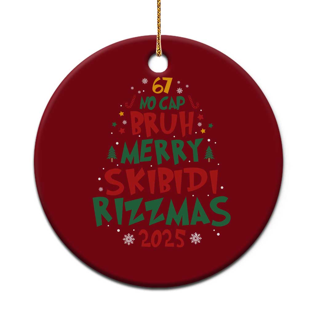 Funny Six Seven 67 Meme Christmas Tree Ceramic Ornament Funny 6 7 Bruh Gen Alpha Slang Viral Meme - Wonder Print Shop