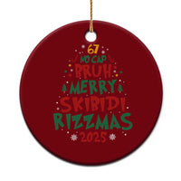 Funny Six Seven 67 Meme Christmas Tree Ceramic Ornament Funny 6 7 Bruh Gen Alpha Slang Viral Meme - Wonder Print Shop