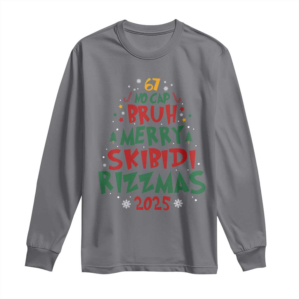 Funny Six Seven 67 Meme Christmas Tree Long Sleeve Shirt Funny 6 7 Bruh Gen Alpha Slang Viral Meme - Wonder Print Shop