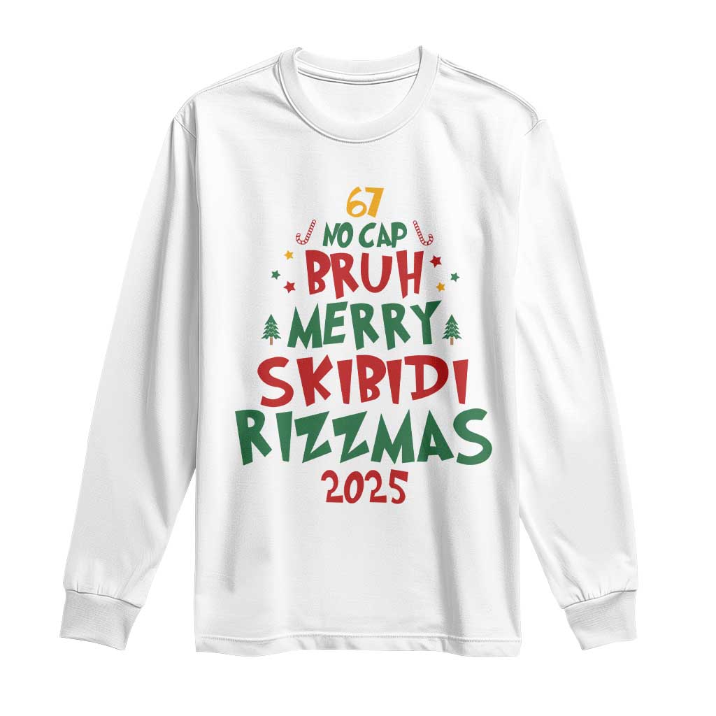 Funny Six Seven 67 Meme Christmas Tree Long Sleeve Shirt Funny 6 7 Bruh Gen Alpha Slang Viral Meme - Wonder Print Shop