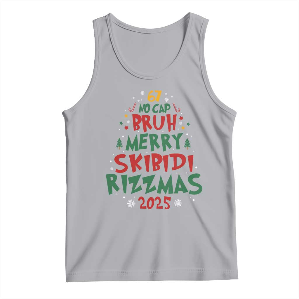 Funny Six Seven 67 Meme Christmas Tree Tank Top Funny 6 7 Bruh Gen Alpha Slang Viral Meme - Wonder Print Shop