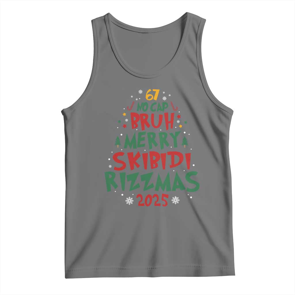 Funny Six Seven 67 Meme Christmas Tree Tank Top Funny 6 7 Bruh Gen Alpha Slang Viral Meme - Wonder Print Shop