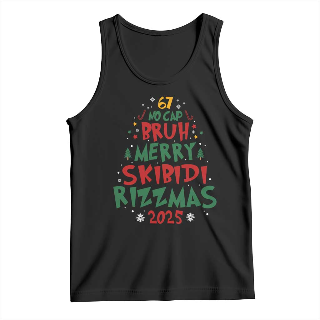 Funny Six Seven 67 Meme Christmas Tree Tank Top Funny 6 7 Bruh Gen Alpha Slang Viral Meme - Wonder Print Shop