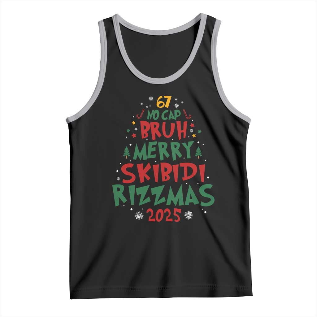 Funny Six Seven 67 Meme Christmas Tree Tank Top Funny 6 7 Bruh Gen Alpha Slang Viral Meme - Wonder Print Shop