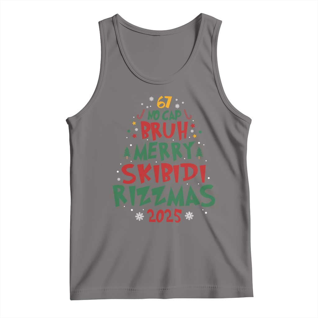 Funny Six Seven 67 Meme Christmas Tree Tank Top Funny 6 7 Bruh Gen Alpha Slang Viral Meme - Wonder Print Shop