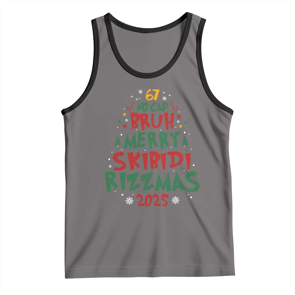Funny Six Seven 67 Meme Christmas Tree Tank Top Funny 6 7 Bruh Gen Alpha Slang Viral Meme - Wonder Print Shop