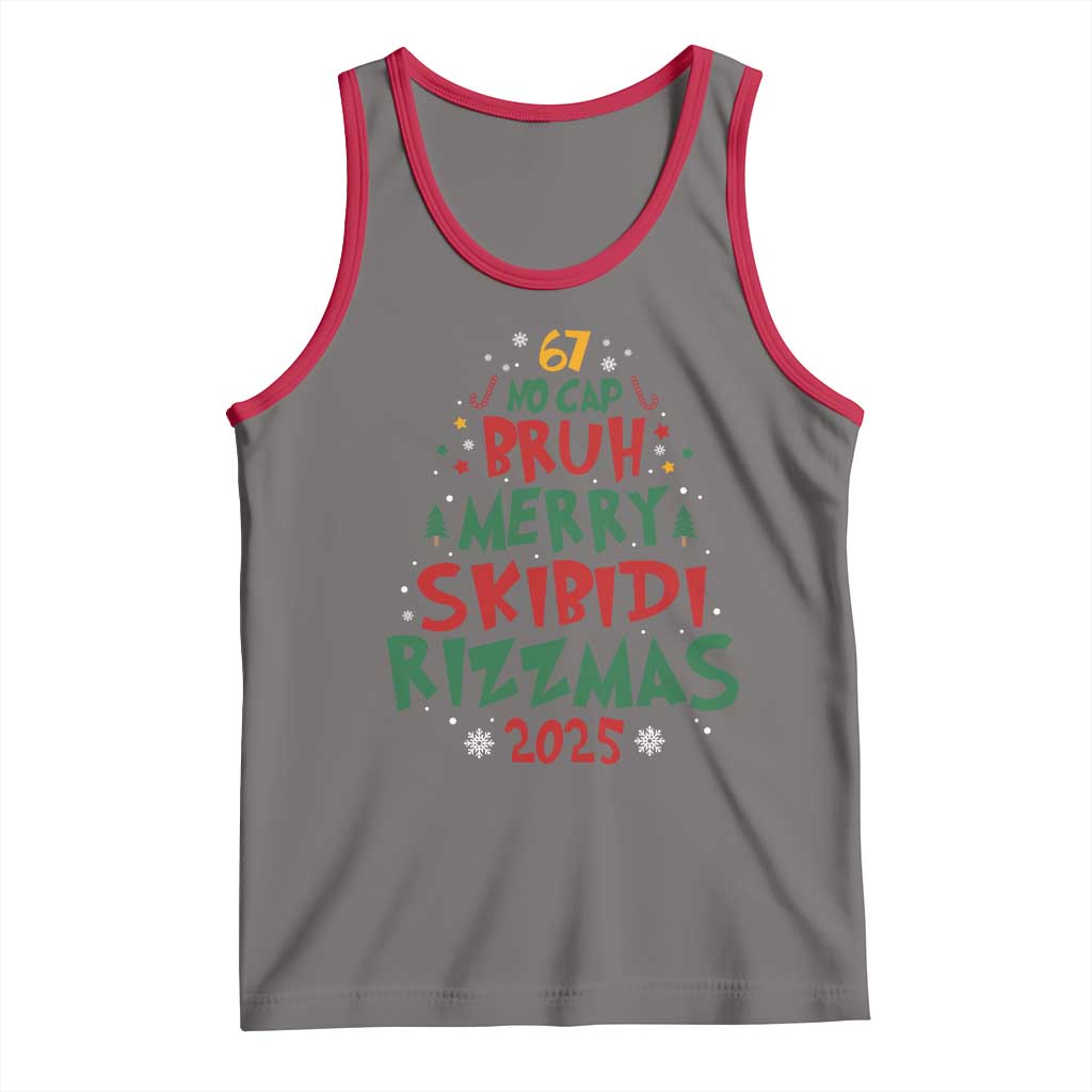 Funny Six Seven 67 Meme Christmas Tree Tank Top Funny 6 7 Bruh Gen Alpha Slang Viral Meme - Wonder Print Shop